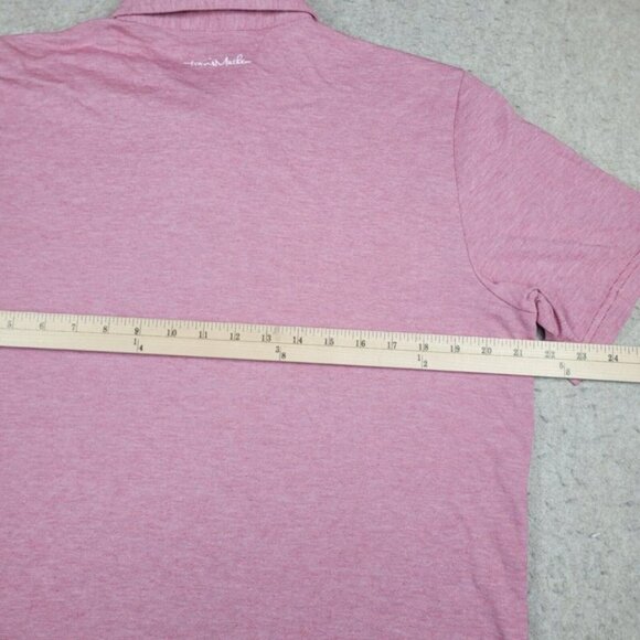 Travis Mathew Polo Shirt Mens Large Red Heather Short Sleeve Casual Preppy - Picture 7 of 9